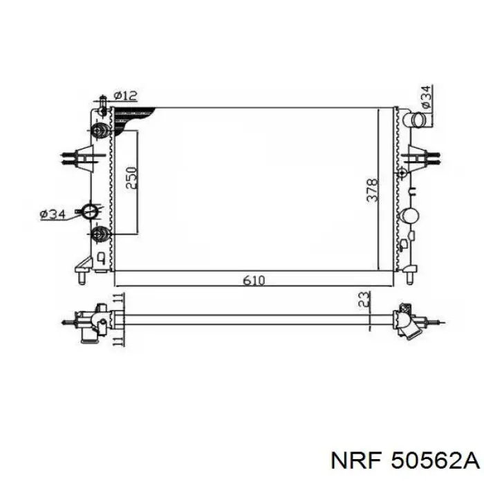 50562A NRF radiador refrigeración del motor