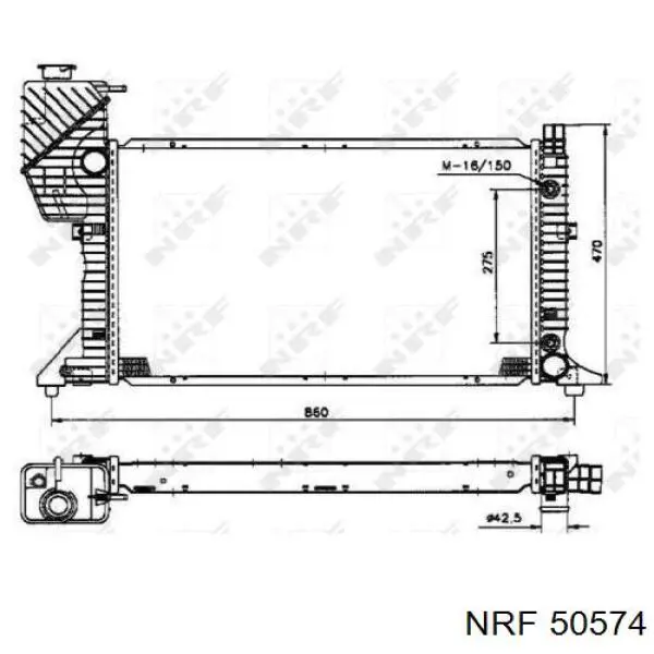 50574 NRF radiador refrigeración del motor