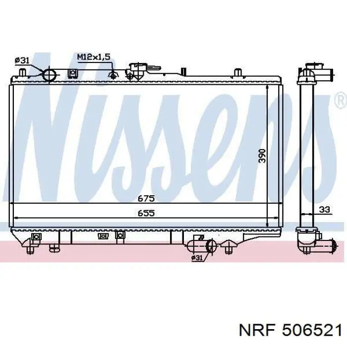 506521 NRF radiador refrigeración del motor