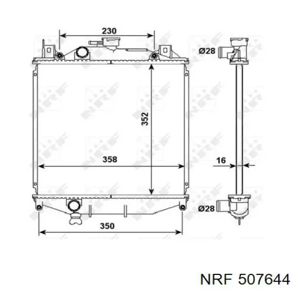 507644 NRF radiador refrigeración del motor