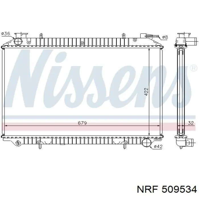  Radiador refrigeración del motor para Nissan Vanette C23