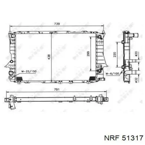 51317 NRF radiador refrigeración del motor