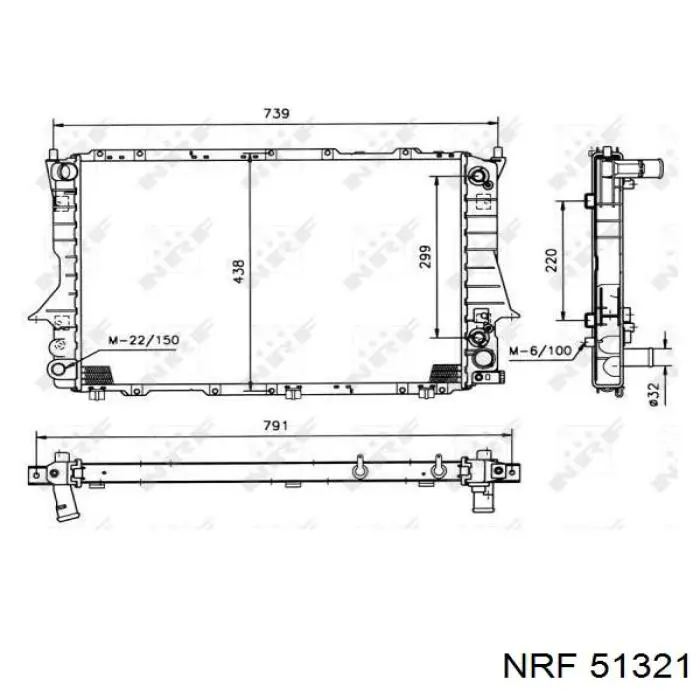 51321 NRF radiador refrigeración del motor