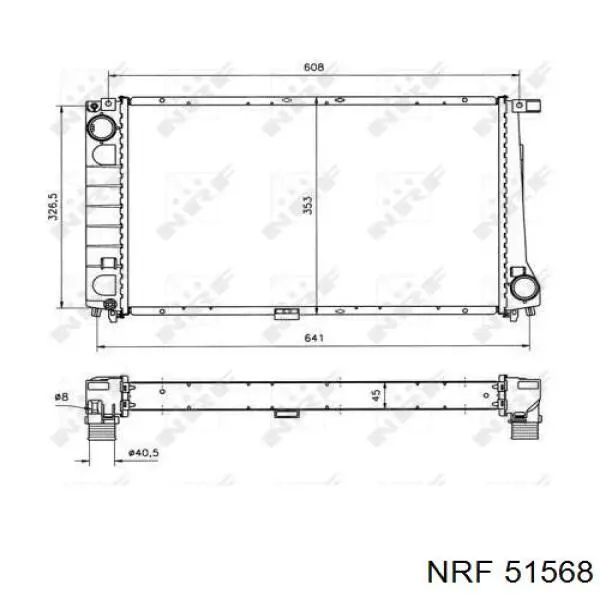 51568 NRF radiador refrigeración del motor