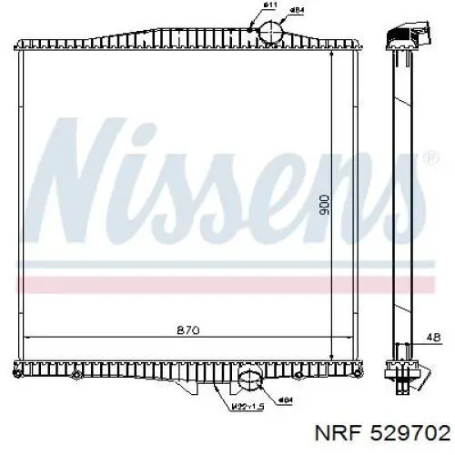 529702 NRF radiador refrigeración del motor