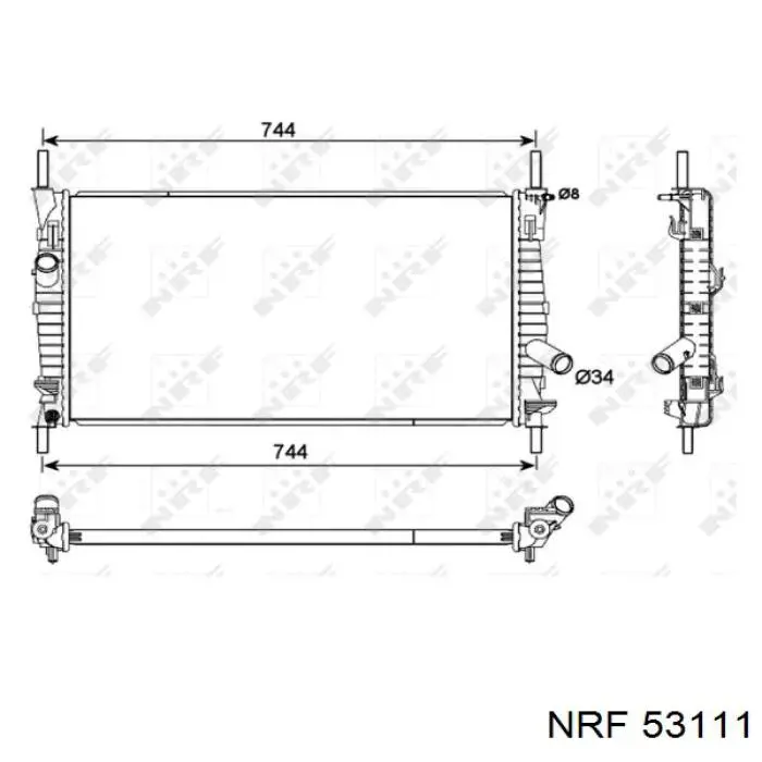 53111 NRF radiador refrigeración del motor