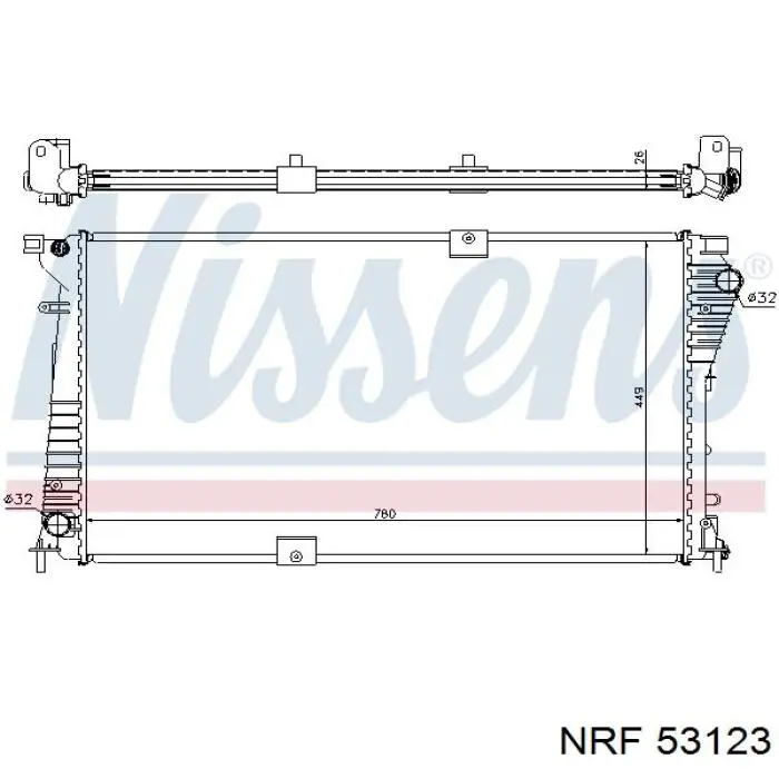 53123 NRF radiador refrigeración del motor