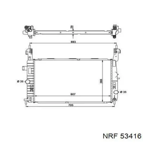 53416 NRF radiador refrigeración del motor