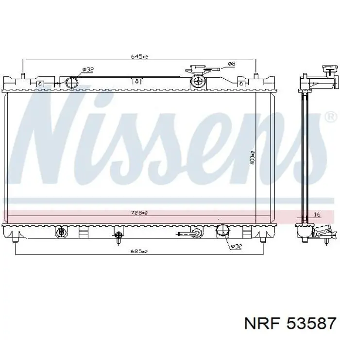 53587 NRF radiador refrigeración del motor