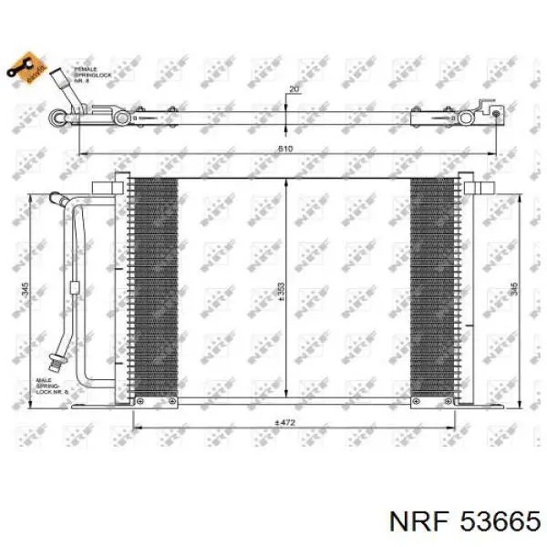 53665 NRF radiador refrigeración del motor