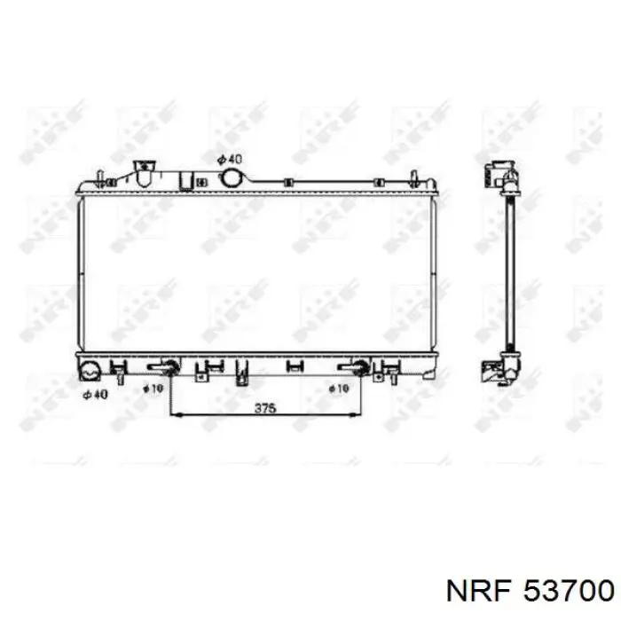 53700 NRF radiador refrigeración del motor