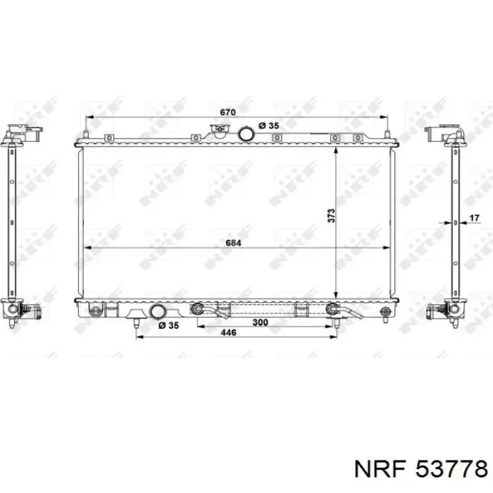  Radiador refrigeración del motor para Mitsubishi Lancer 9 