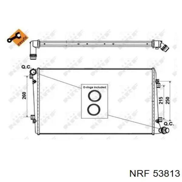 53813 NRF radiador refrigeración del motor