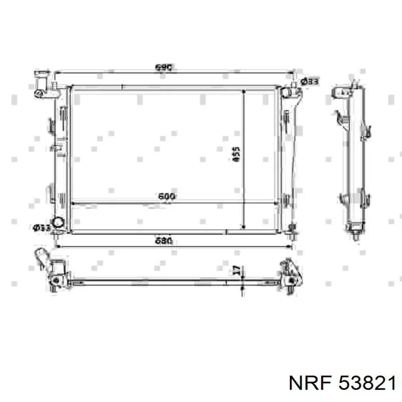 53821 NRF radiador refrigeración del motor