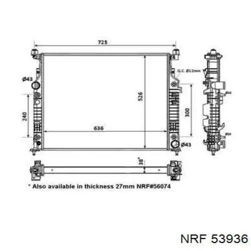  Radiador refrigeración del motor para Mercedes GL X164