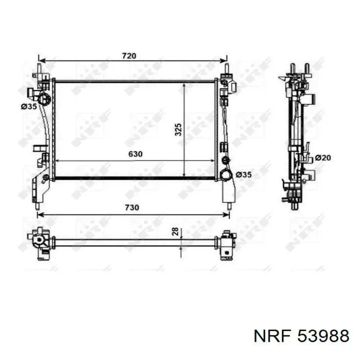 FP26A70AV FPS radiador refrigeración del motor