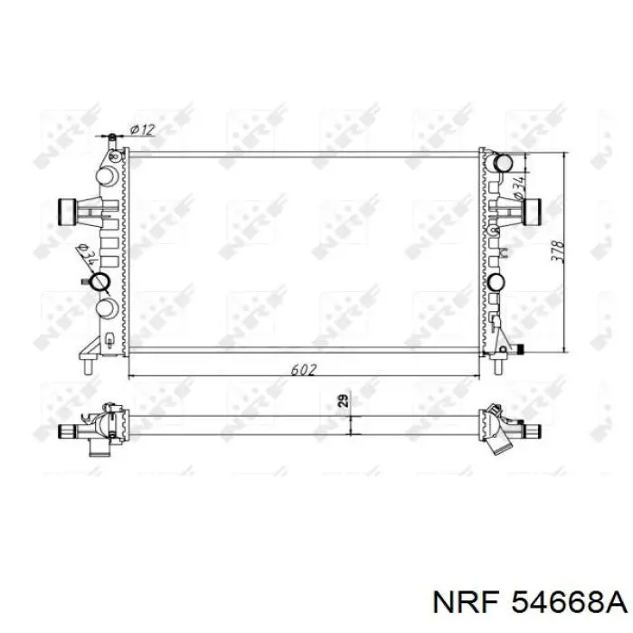 54668A NRF radiador refrigeración del motor