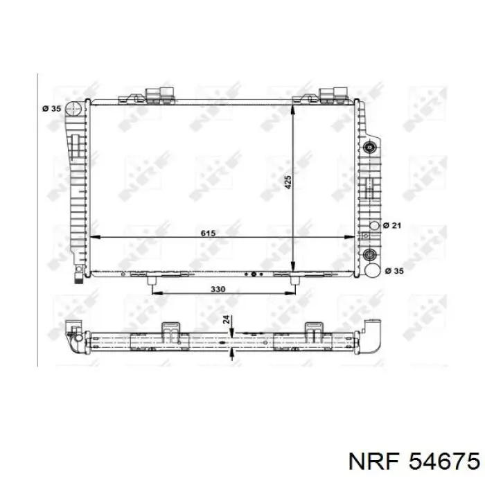 54675 NRF radiador refrigeración del motor