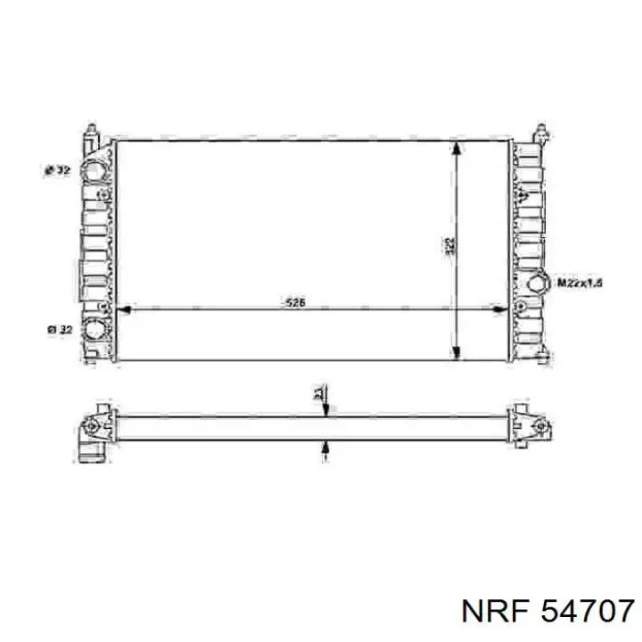 54707 NRF radiador refrigeración del motor