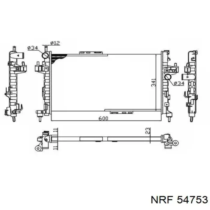 54753 NRF radiador refrigeración del motor