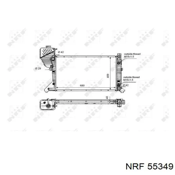 55349 NRF radiador refrigeración del motor