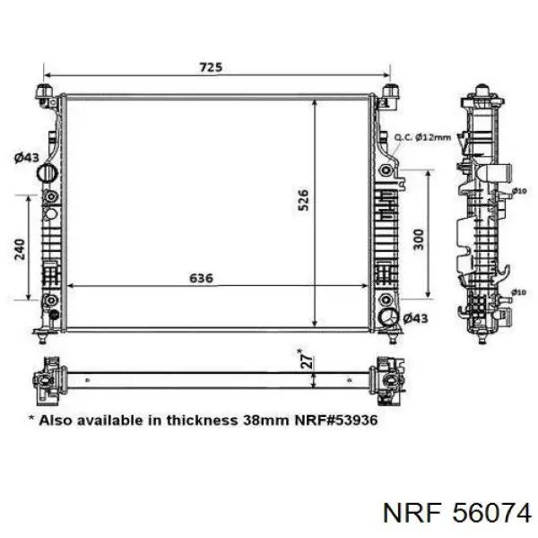 56074 NRF radiador refrigeración del motor