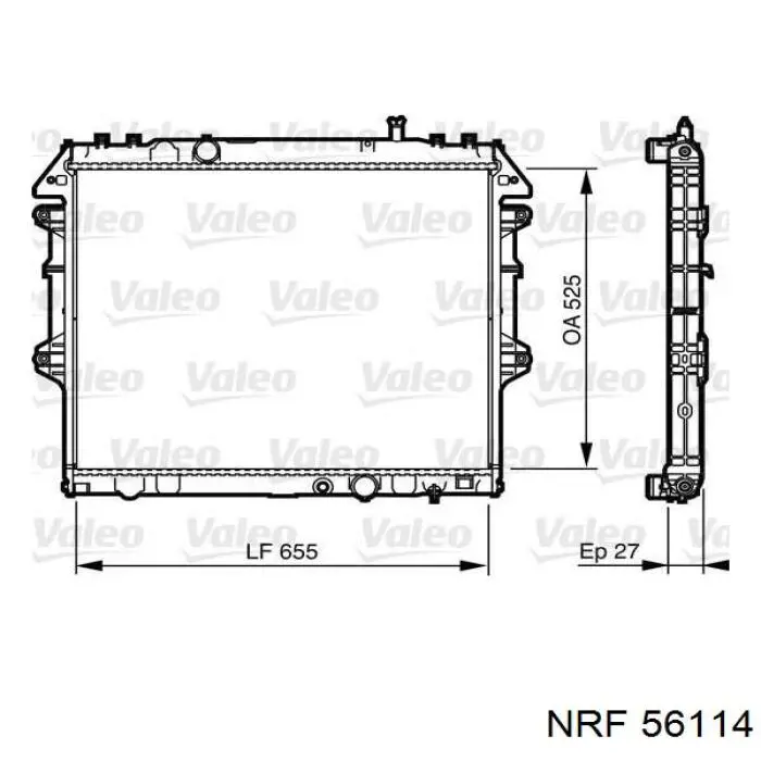 56114 NRF radiador refrigeración del motor