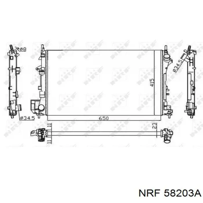 58203A NRF radiador refrigeración del motor