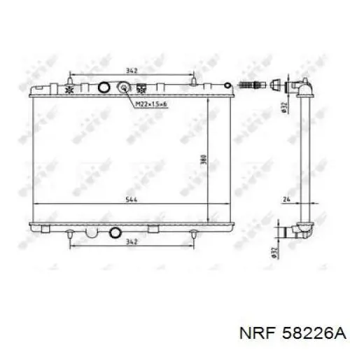 58226A NRF radiador refrigeración del motor