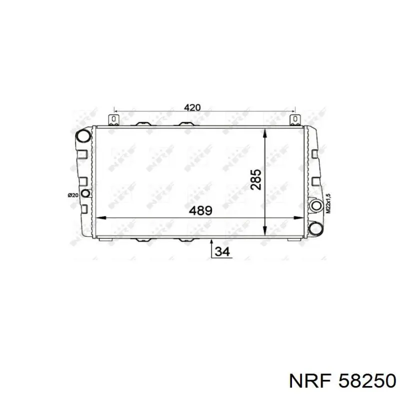 58250 NRF radiador refrigeración del motor