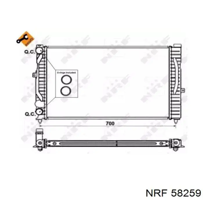 58259 NRF radiador refrigeración del motor