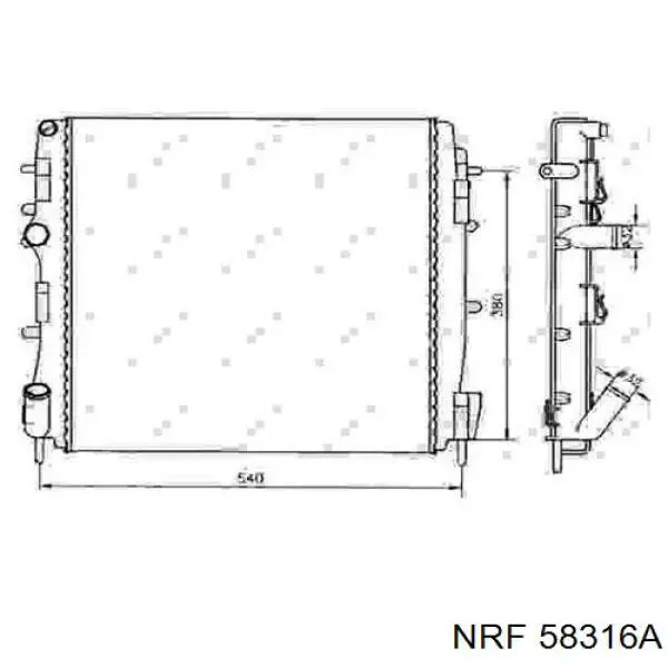 58316A NRF radiador refrigeración del motor