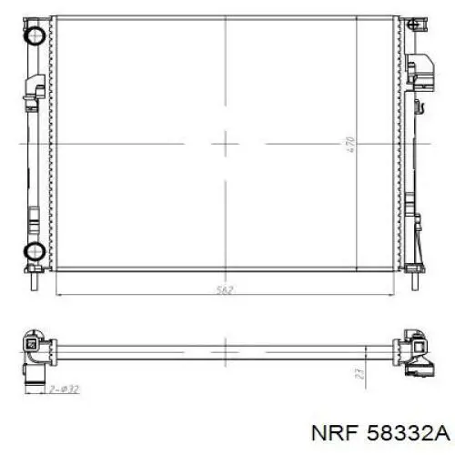 58332A NRF radiador refrigeración del motor