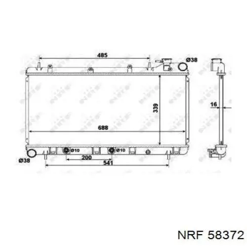 67A1158 FPS radiador refrigeración del motor