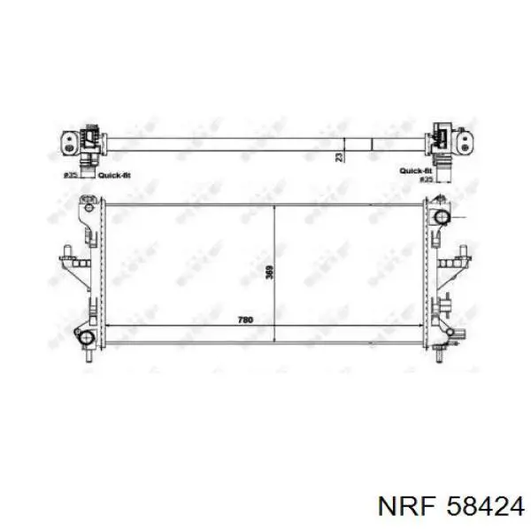 58424 NRF radiador refrigeración del motor