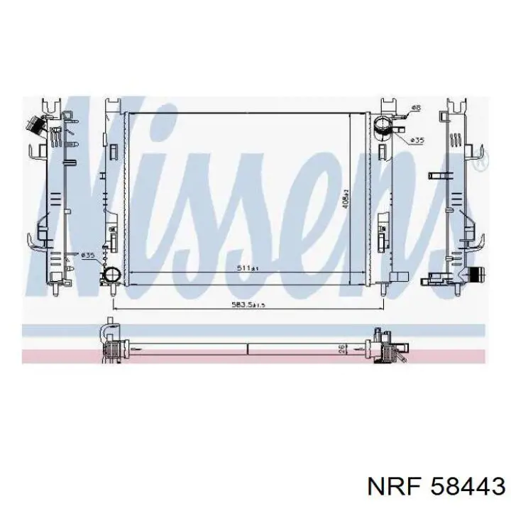 28M108A1 Polcar radiador refrigeración del motor