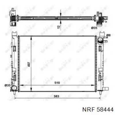 58444 NRF radiador refrigeración del motor