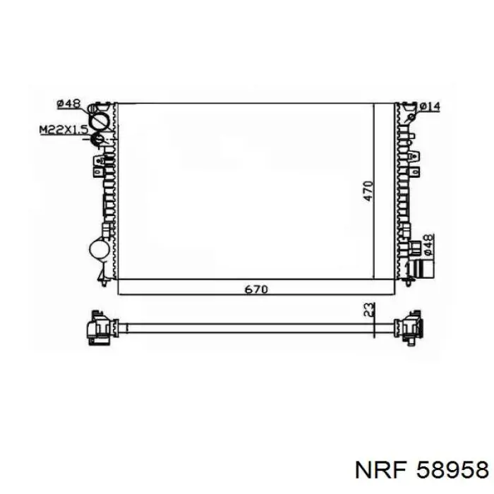 58958 NRF radiador refrigeración del motor