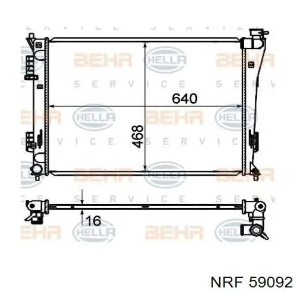 59092 NRF radiador refrigeración del motor