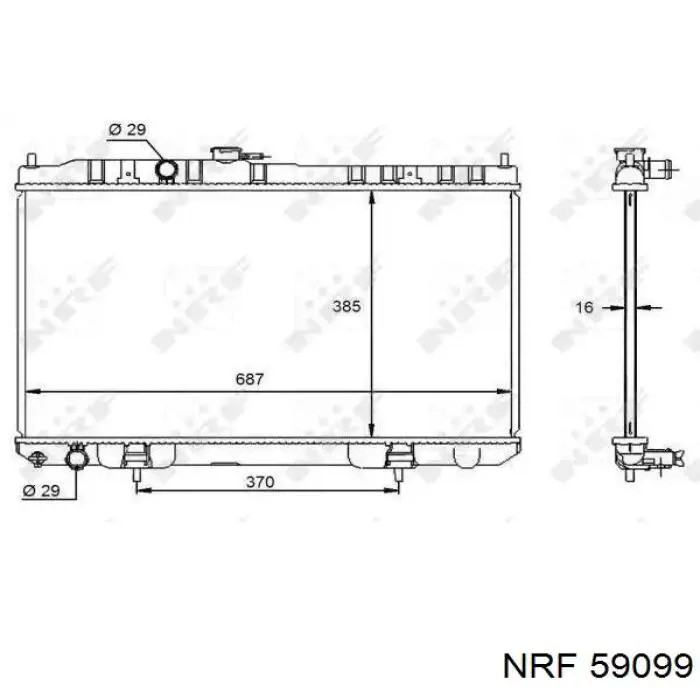 59099 NRF radiador refrigeración del motor