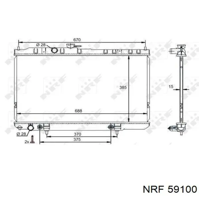 59100 NRF radiador refrigeración del motor