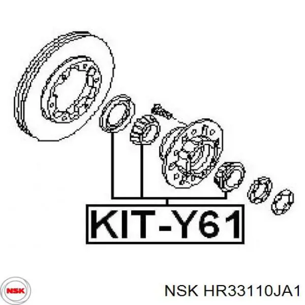 HR33110JA1 NSK cojinete interno del cubo de la rueda delantera