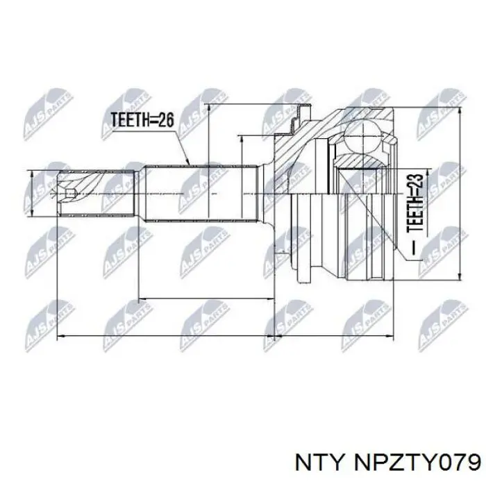 NPZ-TY-079 NTY junta homocinética exterior delantera