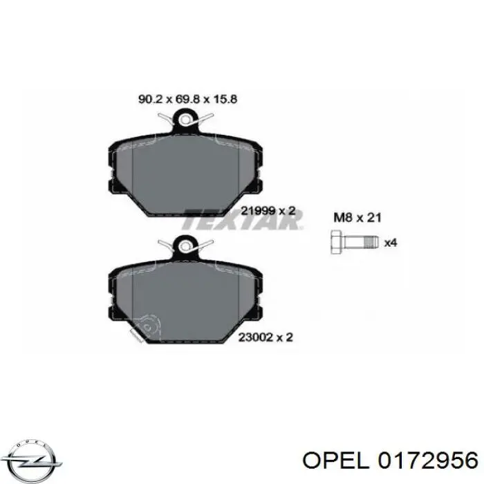 0172956 Opel moldura de la puerta delantera derecha