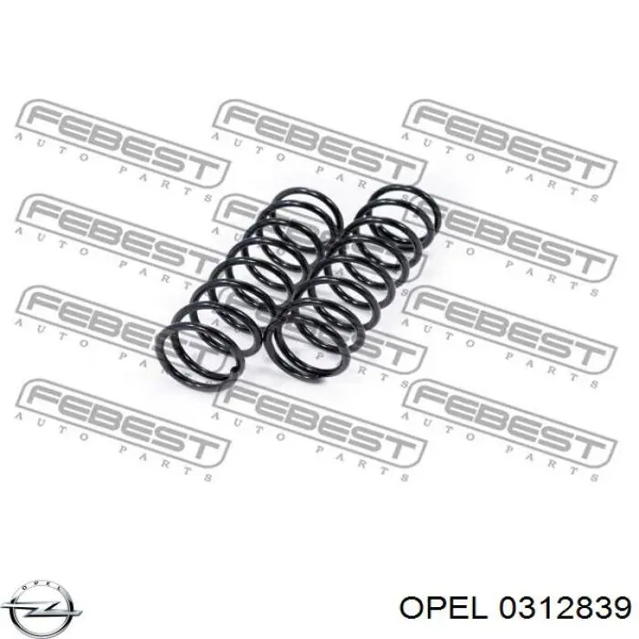 0312839 Opel muelle de suspensión eje delantero