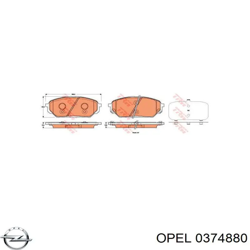 0374880 Opel árbol de transmisión delantero izquierdo