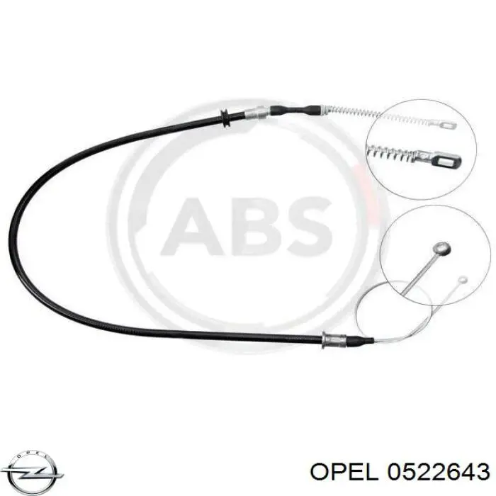 0522643 Opel cable de freno de mano trasero izquierdo