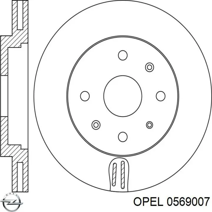 0569007 Opel freno de disco delantero