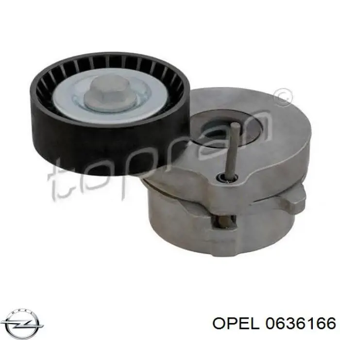 0636166 Opel tensor de correa, correa poli v