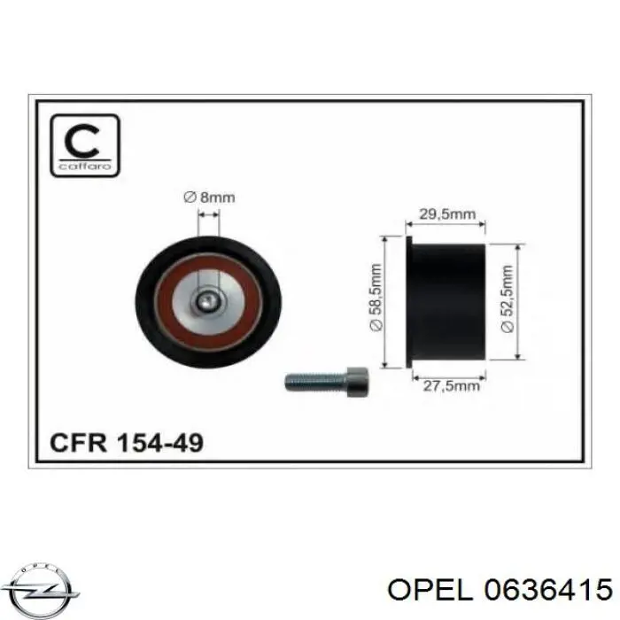 0636415 Opel rodillo intermedio de correa dentada